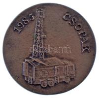 1985. "Csopak" kétoldalas bronz érem orosz szöveggel (70mm) T:XF