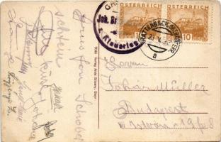 Der Schoberstein mit den 5 Spitzen, 1278 m., Nordwand. Art Nouveau montage with cows and cowbell, Ed...