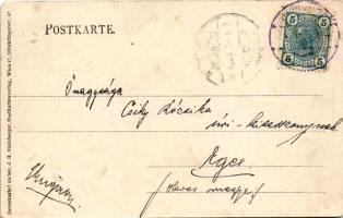 1906 Laxenburg, Franzensburg / castle. Art Nouveau, floral frame with tree stump (b)