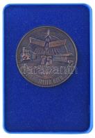 1973. "MÁV Járműjavító Üzem" bronz lemezplakett műanyag tokban (50mm) T:AU tok repedt