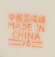 Jelzett kínai leveses csésze kanállal, hibátlan, d: 11,5 cm