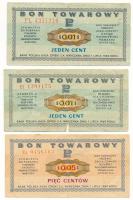Lengyelország 1969. 0,01$ (1c) (2x) + 0,05$ (5c) "Bon Towarowy" T:F-VG Poland 1969. 0,01 Dollar (1 Cents) (2x) + 0,05 Dollar (5 Cents) "Bon Towarowy" C:F-VG