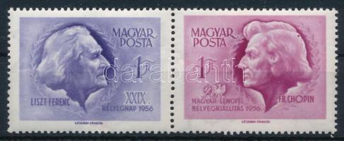 1956 Bélyegnap (29.) pár Chopin haján folt lemezhiba