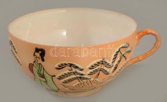 2 darab japán vékonyporcelán csésze alátéttel, d: 13 cm