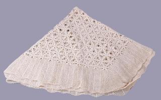 Régi pamut asztalterítő, d: 110 cm