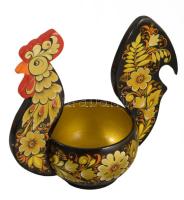 Orosz kézzel festett kakasalakos kínáló, m: 20 cm