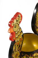 Orosz kézzel festett kakasalakos kínáló, m: 20 cm