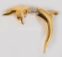 Delfin alakú designer jelzett fülbevaló pár, h: 4 cm