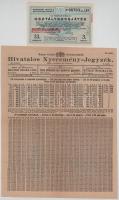 1935. "33. Magyar Királyi Osztálysorsjáték" 3. osztály egynyolcad sorsjegye "H", vízjeles papíron, a "Benkő Bank Rt." bélyegzőjével, felbélyegzett borítékkal, a cég levelével, nyereményjegyzékével és tájékoztatójával, valamint a befizetésről szóló elismervénnyel T:AU
