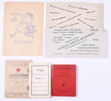 Vegyes papírrégiség tétel, pl. végzés, izraelita gyermek imafüzet, MKP tagsági könyv, stb