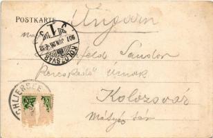 1907 Schliersee. Hugo Radeck Kunstverl. Anst. Art Nouveau montage with boot (EK)