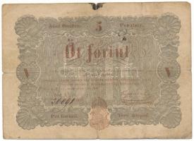 1848. 5Ft barna nyomat "AE:q. 30091" "Kossuth bankó" T:VG Adamo G109A