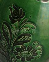 Hódmezővásárhelyi miskakancsó, jelzett, mázkopással, m: 31 cm