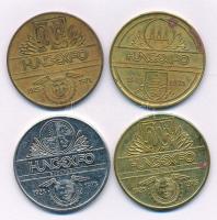 1975. "HUNGEXPO" kétoldalas fém emlékérem (4db, 3xklf) (32mm) T:AU-VF