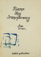 Theo Green: Piano Key Transparency. Berkeley [CA], 1982, Inkblot Publications, 25 sztl. lev. Angol nyelven. A borító illusztációja Theo Green munkája. Illusztrált papírkötésben, foltos borítóval.