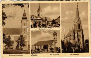 1943 Szentes, Római katolikus templom, Görögkeleti (ortodox) templom, Református templom, Evangélikus templom (EK)