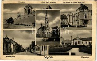 Szigetvár, Rákóczi utca, vár, Római katolikus templom, Városháza, Hősök szobra, Kossuth tér (EB)