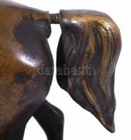 Bronz ló figura, talapzaton, 18x14 cm