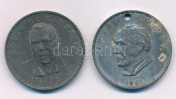 Kanada DN "John J. Abbott, Louis St-Laurent / Ottawa Parlament" 2xklf Zn emlékérem (32mm) T:F Canada ND "John J. Abbott, Louis St-Laurent / Ottawa House of Commons" 4xdiff. Zn medallion (32mm) C:F