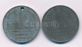 Kanada DN "John J. Abbott, Louis St-Laurent / Ottawa Parlament" 2xklf Zn emlékérem (32mm) ...