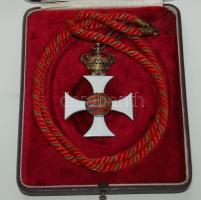 1914-1918 Ferenc József érdemkereszt az olasz fronton harcolók számára, hátlapján sérüléssel, eredeti dobozban és nyakba akasztható zsinórral