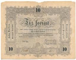 1848. 10Ft "Kossuth bankó" "Qq 5016 15" T:VG Adamo G111