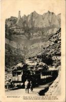 1930 Montserrat, Detalle de la montana desde el paso a nivel / funicular, mountain railway (EK)