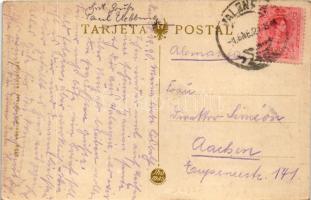 1921 Valencia, Calle de Guillém de Castro y Torres de Cuarte / street, tower, trams (EB)