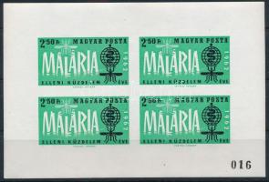 1962 A malária elleni küzdelem éve I. vágott kisív 016 sorszámmal (7.000)