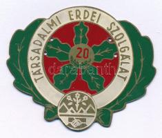 1970 k. "Társadalmi Erdei Szolgálat (TESZ) - 20 év után" festett fém jelvény rögzítéshez szolgáló lyukakkal (58x48mm) T:AU,XF