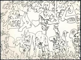 cca 1978 Bándi András (?-?) budapesti fotóművész hagyatékából a "Futóverseny" című vintage fotóművészeti alkotása, ezüst zselatinos fotópapíron, a szerző által feliratozva, 18x24 cm