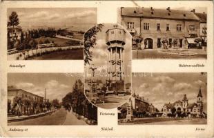 1942 Siófok, Rózsaliget, Víztorony, Balaton szálloda, Andrássy út, Fő tér (EB)