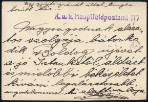 cca 1915 I. világháborús fotó, gyújtógránát által lángba borított háznál tüzet oltó katonák, a hátol...