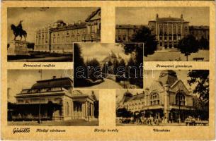 1944 Gödöllő, Királyi váróterem, Premontrei rendház és gimnázium, Királyi kastély, Városháza (EK)