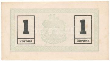1919. Miskolc 05.14. 1K "Miskolcz város" utalvány-jegye "O 06304" T:AU fo. Hungary / Miskolc 14.05.1919. 1 Korona "Miskolcz város" "O 06304" C:AU spotted