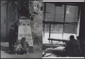 Robert Capa (1913-1954) (eredeti neve Friedmann Endre) magyar - francia fotóriporter - eltérő időben készült - felvételei Spanyolországból, 3 db modern nagyítás, jelzés nélkül21x15 cm