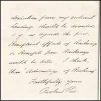 1867 Sir Rowland Hill (1795-1879) angol tanár, feltaláló, szociális reformer autográf levele, aláírá...