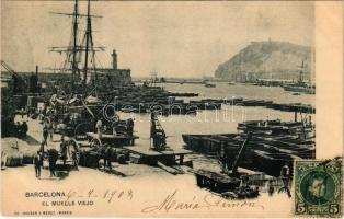 1902 Barcelona, El muelle viejo / port, pier