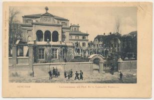 München, Louisenstrasse mit Prof. Fr. v. Lenbach's Wohnhaus. Ottmar Zieher / street view, villa (tear)