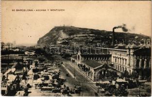 1912 Barcelona, Aduana y Montjuich / port customs, quay (Rb)