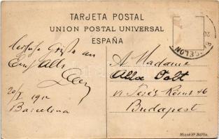 1912 Barcelona, Aduana y Montjuich / port customs, quay (Rb)
