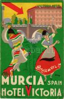1934 Murcia, Hotel Victoria advertising art postcard s: Garay (EB)