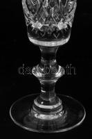5 darab kristály talpas likőrös pohár, hibátlan, m: 11 cm