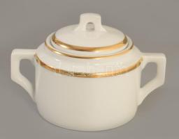 Zsolnay cukortartó, pajzspecséttel, jelzett, 15x9 cm