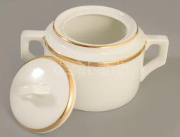 Zsolnay cukortartó, pajzspecséttel, jelzett, 15x9 cm