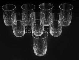 8 darabos kristály italos pohár garnitúra, hibátlan, m: 8 cm