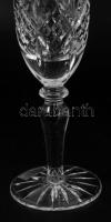 Talpas kristály pezsgőspohár garnitúra, 6 darab, kopott jelzéssel, hibátlan, m: 19,5 cm