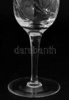 5 darab kristály likőrös pohár, hibátlan, m: 14 cm