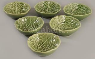 Salátalevél alakú köretes tál készlet, hibátlan, d: 13 cm