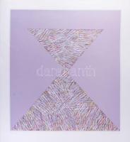 Hajdú László (1938-): Geo II., 1992. Szitanyomat, papír. Jelzett. Művészpéldány EA V/XI számozással. 64x53 cm.